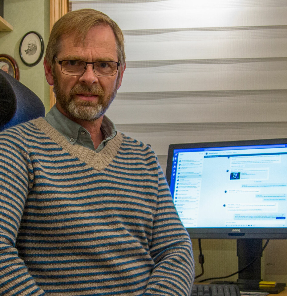 Sjefsingeniør ved IT-avdelingen, Magne Bergland på hjemmekontoret.