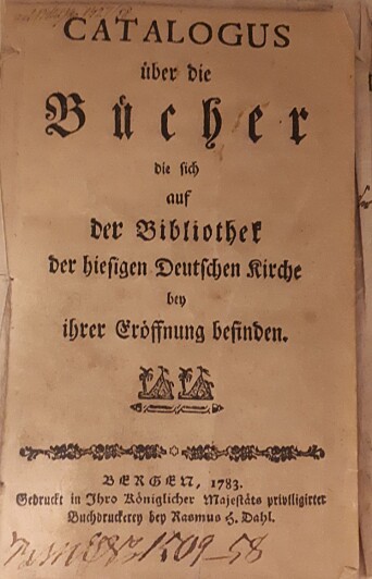 Bokkatalogen fra 1783. Bokkatalogen fra 1783.