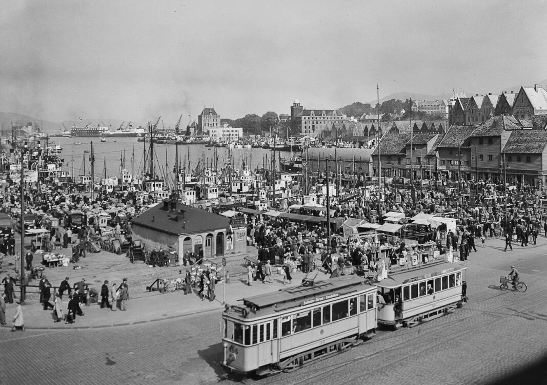 Vågsallmenningen rundt 1900. Vågsallmenningen rundt 1900.