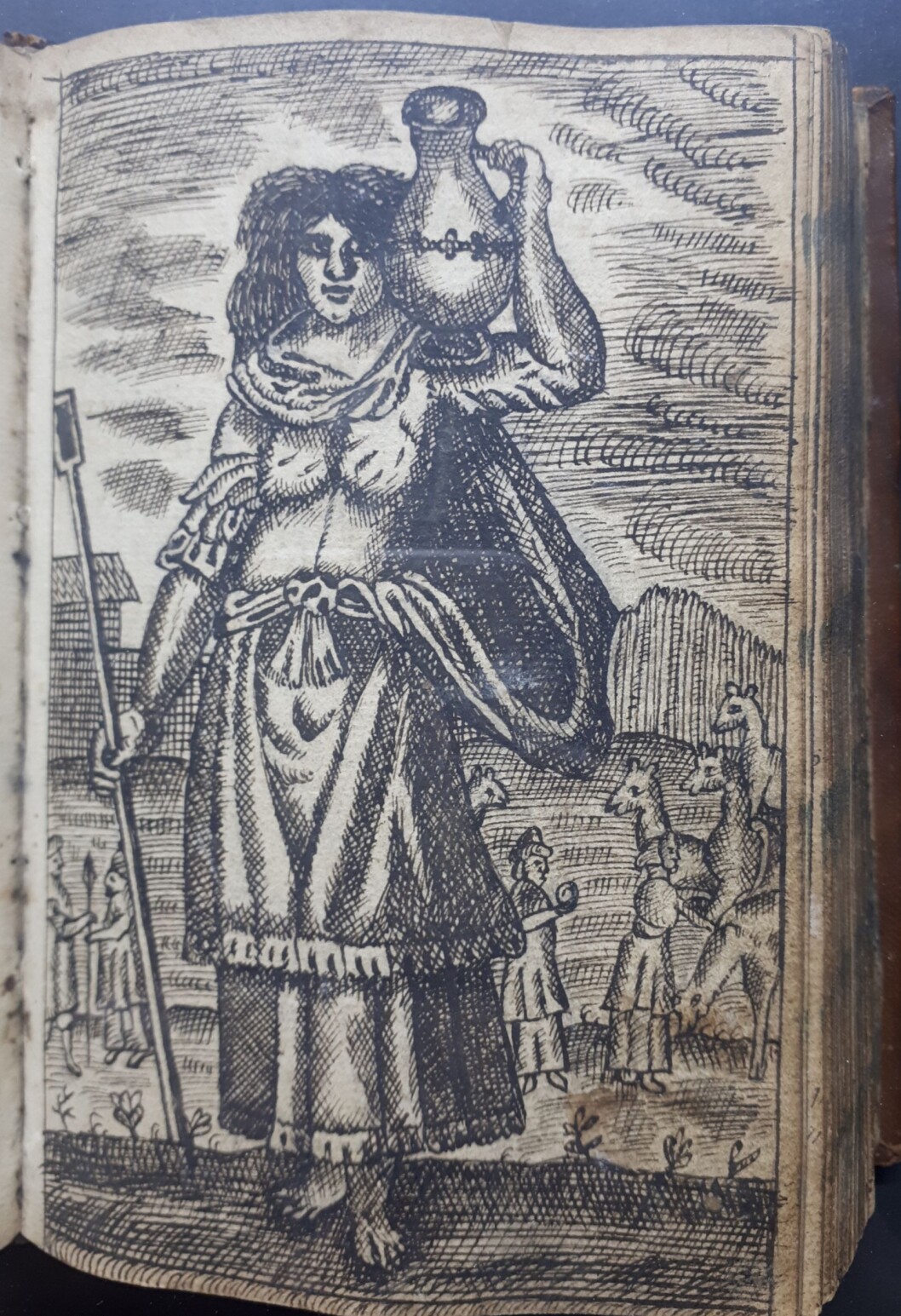 Rebekka, patriarken Isaks hustru, er her utstyrt med den sedvanlige vannkrukken. Rebekka, patriarken Isaks hustru, er her utstyrt med den sedvanlige vannkrukken.