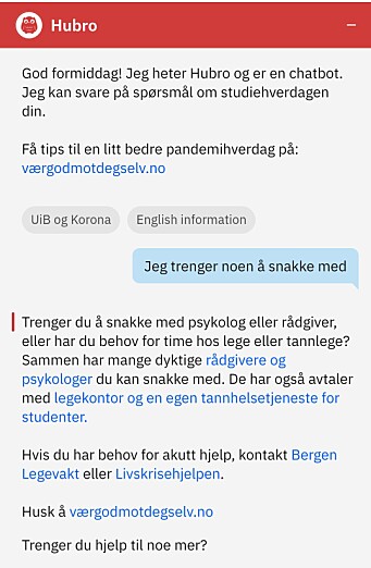Hubro har god oversikt over studiehverdagen, og henviser til Sammen og deres tjenster ved behov. Hubro har god oversikt over studiehverdagen, og henviser til Sammen og deres tjenster ved behov.