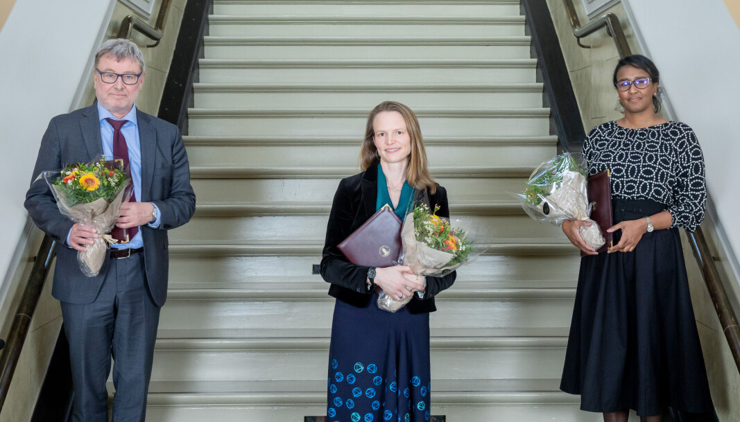 Erik Bjerck Hagen, Laura Saetveit Miles og Salwa Suliman fikk årets Meltzerpriser. Erik Bjerck Hagen, Laura Saetveit Miles og Salwa Suliman fikk årets Meltzerpriser.