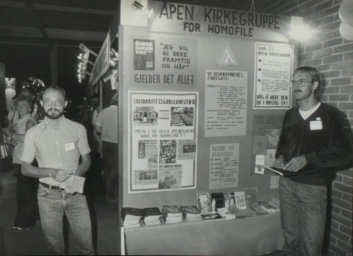 Jens T. Olsen og Stein Rusnes under kirkedagene i Trondheim i 1982. Jens T. Olsen og Stein Rusnes under kirkedagene i Trondheim i 1982.