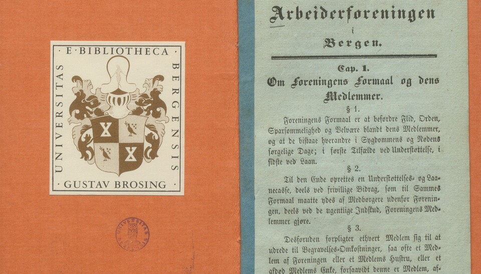 Bergens Arbeiderforenings lover, hvor paragraf en står nedfelt.
