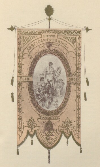 Arbeiderforeningens fane. Arbeiderforeningens fane.