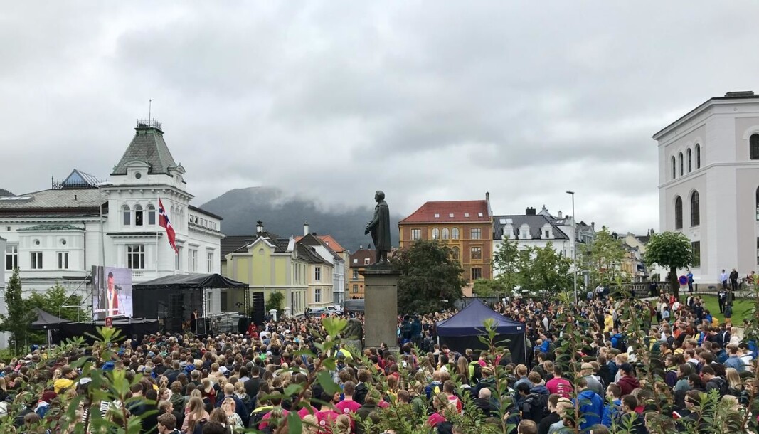 Slik var velkomstseremonien i 2019. I år blir seremonien både digital og fysisk. Slik var velkomstseremonien i 2019. I år blir seremonien både digital og fysisk.