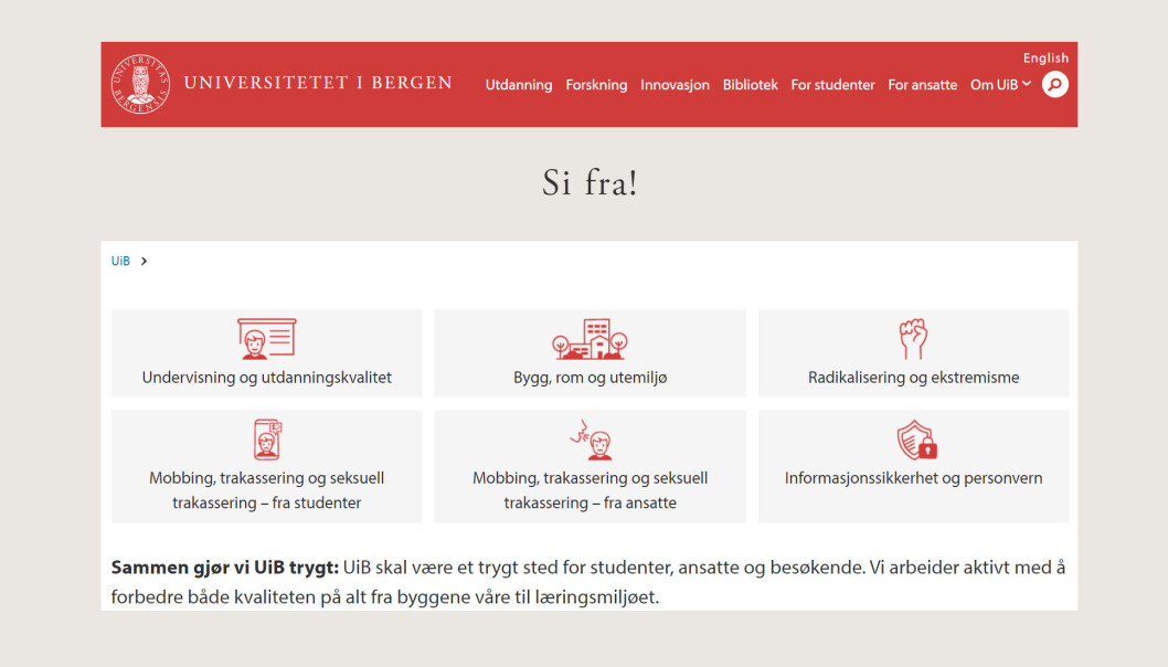 Slik ser startsiden for den nye varslingsportalen ut. Slik ser startsiden for den nye varslingsportalen ut.