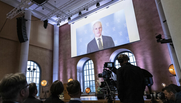Statsminister Jonas Gahr Støre ga UiB en videohilsen.