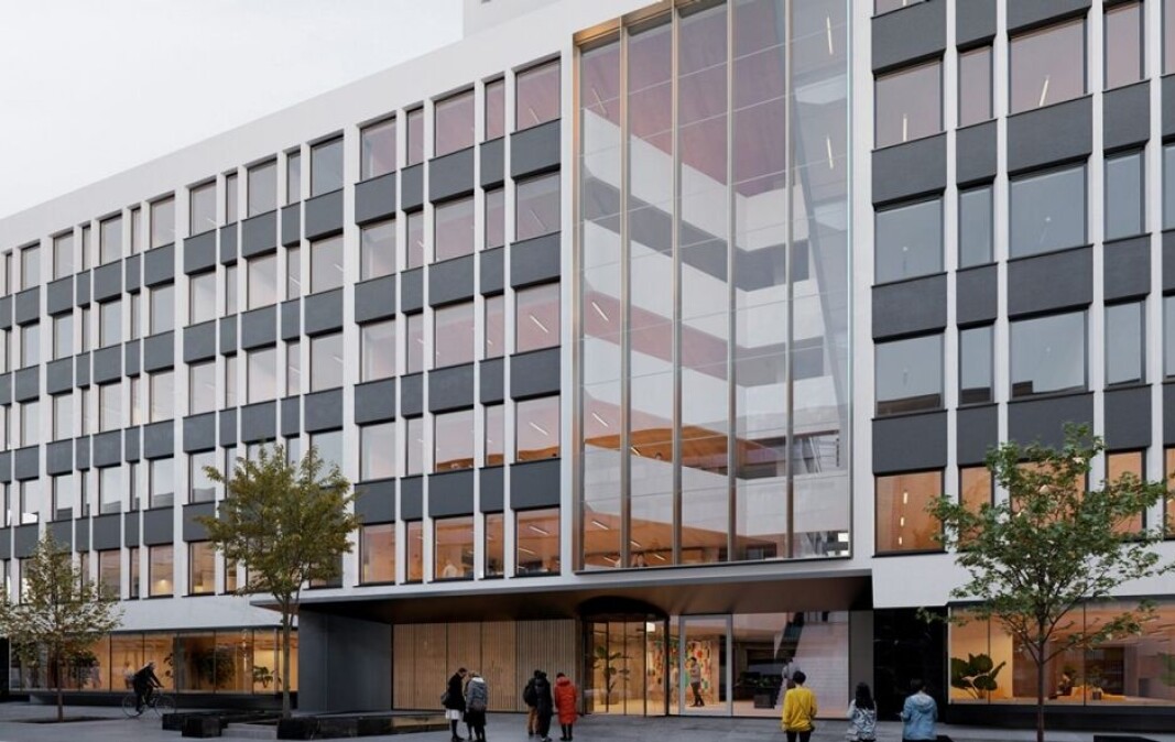 Rehabiliteringen av NG5 vil være ferdig i 2023. Slik vil fasaden se ut tilslutt. Rehabiliteringen av NG5 vil være ferdig i 2023. Slik vil fasaden se ut tilslutt.
