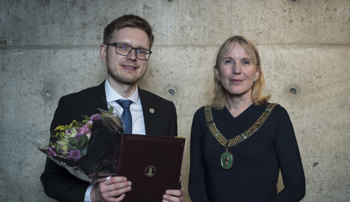 Raimondas Ibenskas sammen med UiB-rektor Margareth Hagen. Raimondas Ibenskas sammen med UiB-rektor Margareth Hagen.
