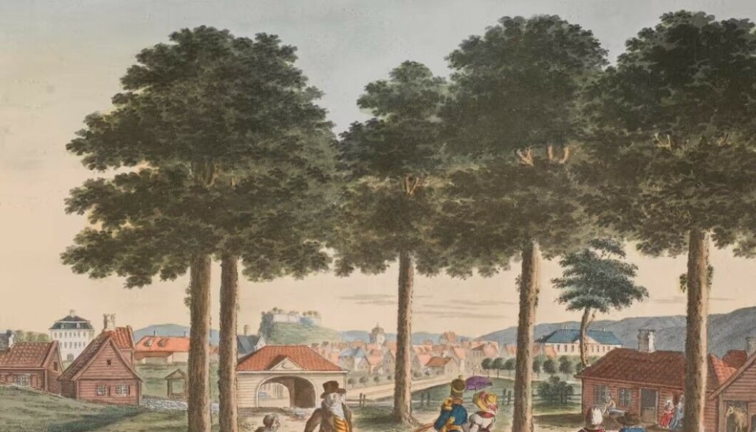 På dette bildet ser tiggingen nesten romantisk ut. Det var langt fra tilfellet i 1771. Horder av fattige overlatt til seg selv streifet nå rundt i byen. Det kunne til og med være farlig å oppholde seg utendørs. Foto: Utsnitt av bilde av J.F.L. Dreier. På dette bildet ser tiggingen nesten romantisk ut. Det var langt fra tilfellet i 1771. Horder av fattige overlatt til seg selv streifet nå rundt i byen. Det kunne til og med være farlig å oppholde seg utendørs. Foto: Utsnitt av bilde av J.F.L. Dreier.