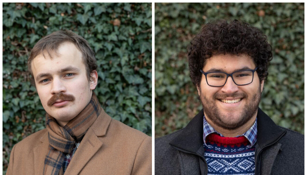 Thomas Helland-Hansen og Oscar dos Santos Kvalsvik oppfordrer studenter på UiB til å bruke stemmeretten sin. Thomas Helland-Hansen og Oscar dos Santos Kvalsvik oppfordrer studenter på UiB til å bruke stemmeretten sin.