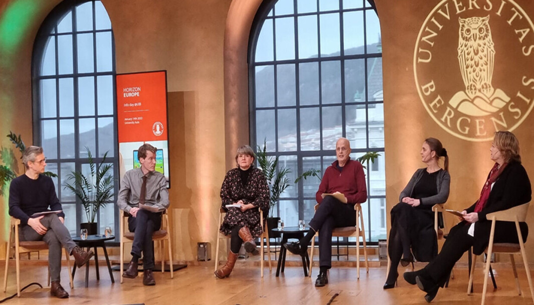 Paneldebatt med forskere på infodagen om Horisont Europa i januar. Nå er det klart for inspirasjonsworkshop 13. mai på Scandic Ørnen. Paneldebatt med forskere på infodagen om Horisont Europa i januar. Nå er det klart for inspirasjonsworkshop 13. mai på Scandic Ørnen.