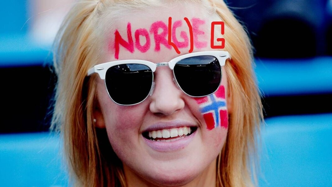 Jente med nor(g)eg i pannen. Jente med nor(g)eg i pannen.