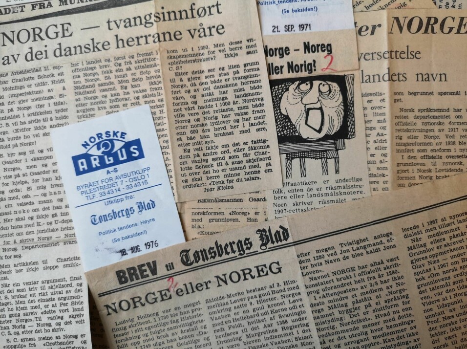 De fleste avisartiklene refererte til den skriftlige formen av Noreg/Noreg, og ikke talemålet.