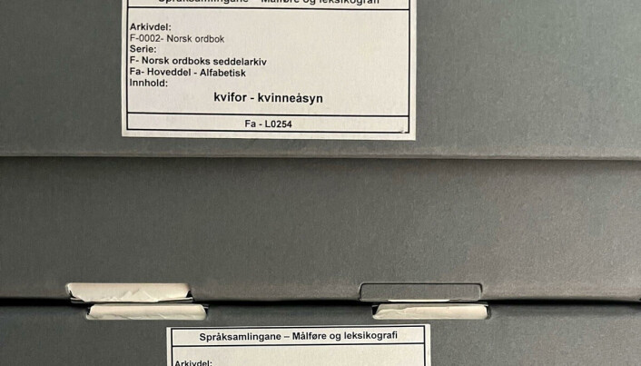Kartotekskuff i Setelarkivet til Norsk Ordbok Kartotekskuff i Setelarkivet til Norsk Ordbok