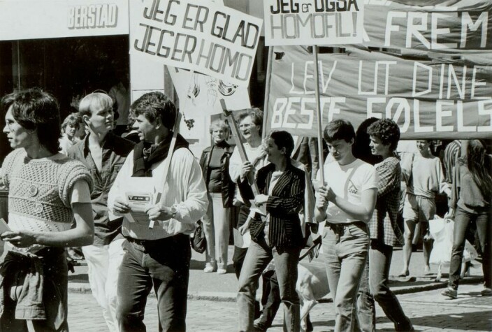Fra Homodagene i Bergen 1983. Fotograf ukjent.