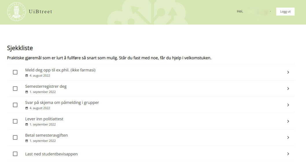 Sjekkliste med tips til studenter. Sjekkliste med tips til studenter.