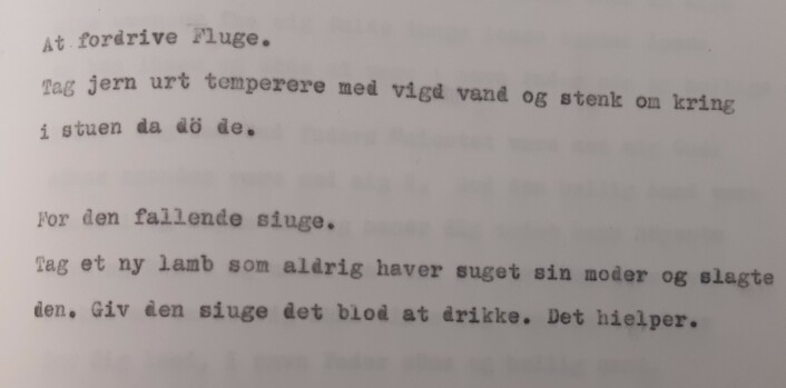 Råd mot fluger og epilepsi. Utdrag frå svarteboka frå Strandebarm. Råd mot fluger og epilepsi. Utdrag frå svarteboka frå Strandebarm.