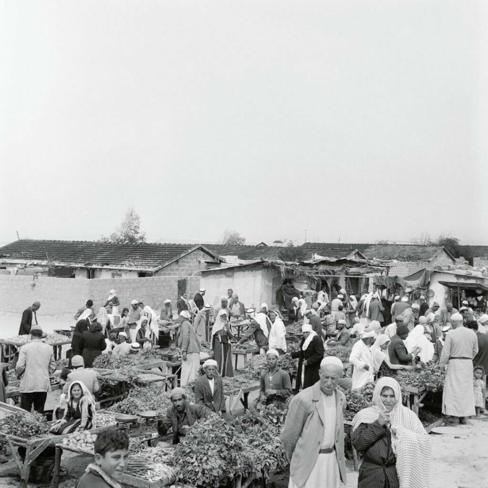 FN i Gaza. April/mai 1957. Flyktningleir på Gazastripen. Foto: Jørgen Grinde (ubb-jg-n-0376-09).