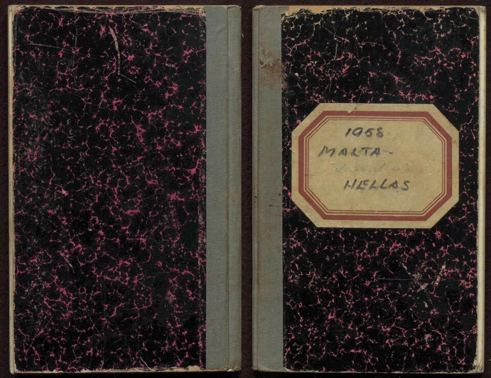 Fægri sin dagbok fra hans besøk til «Syden» i 1958 (ubb-ms-2072-d-18).