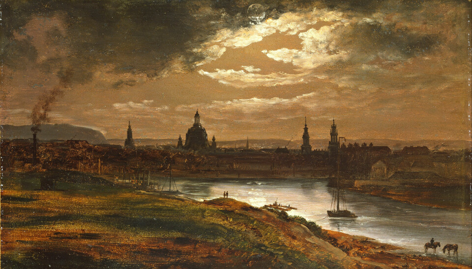 I.C. Dahl, Dresden i måneskinn, Nasjonalmuseet, Wikipedia.org.