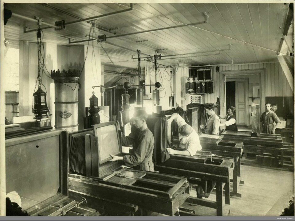 Reproduksjonskameraer, Produksjon ved klisjé-anstalten Wilh. Scheel & Co, Akersgaten 7, omkring 1910.