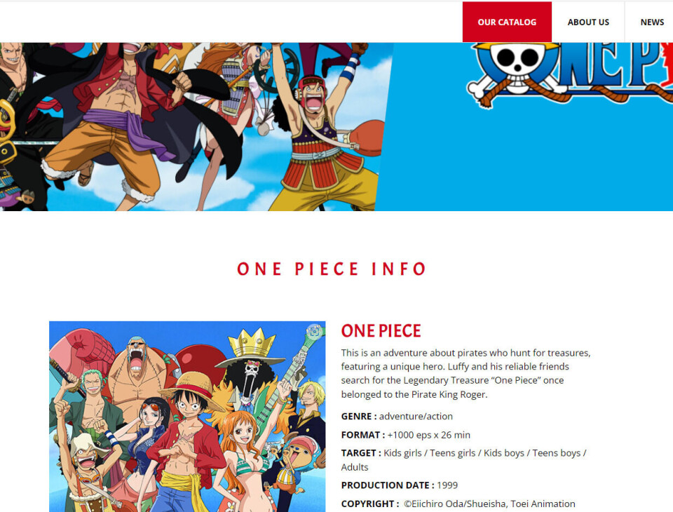 Toei Animation står bak animasjonsadapsjonen av One Piece serien.