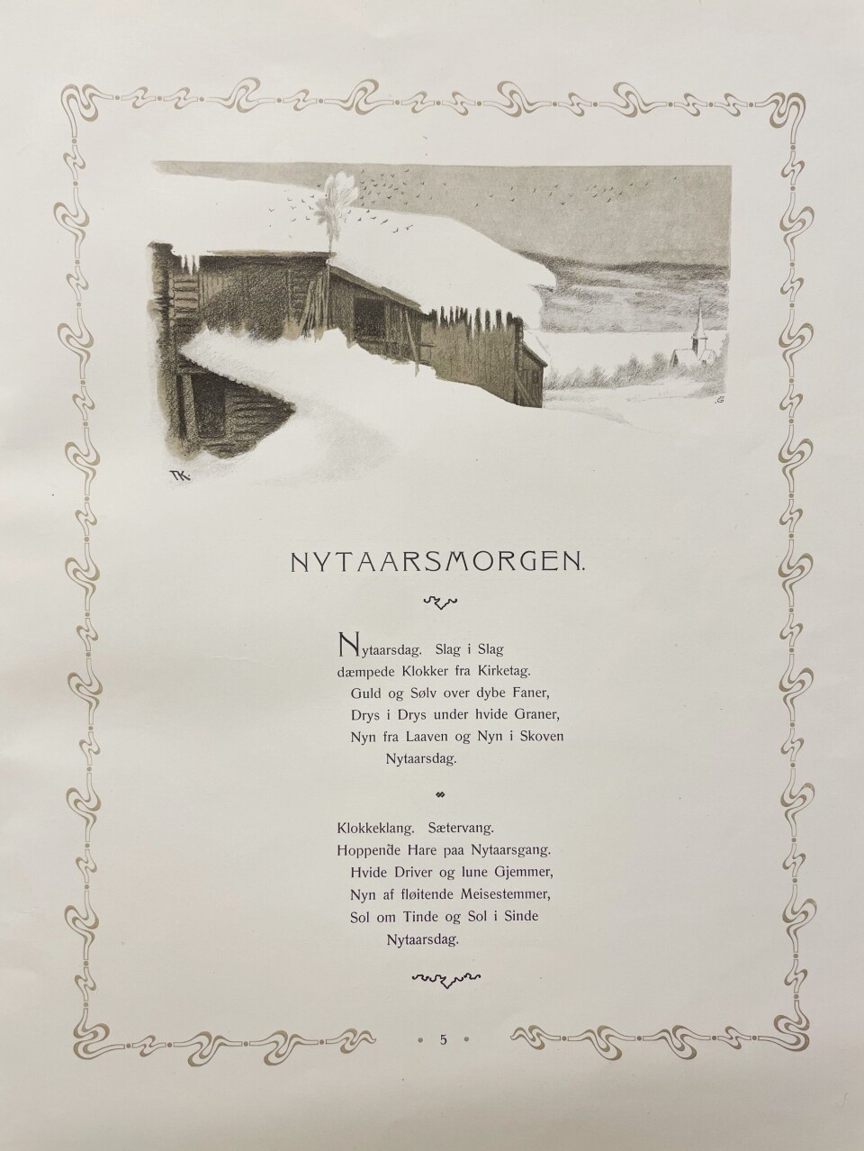 Side fra Vintereventyr av Theodor Caspari, 1921.