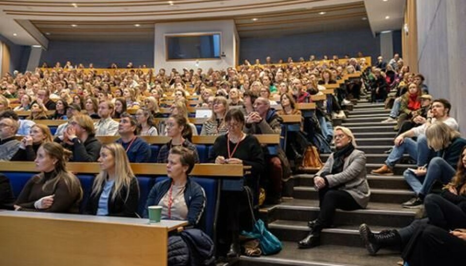 Det var trangt om plassen under Lærernes dag. Her fra 'Egget' på Studentsenteret.