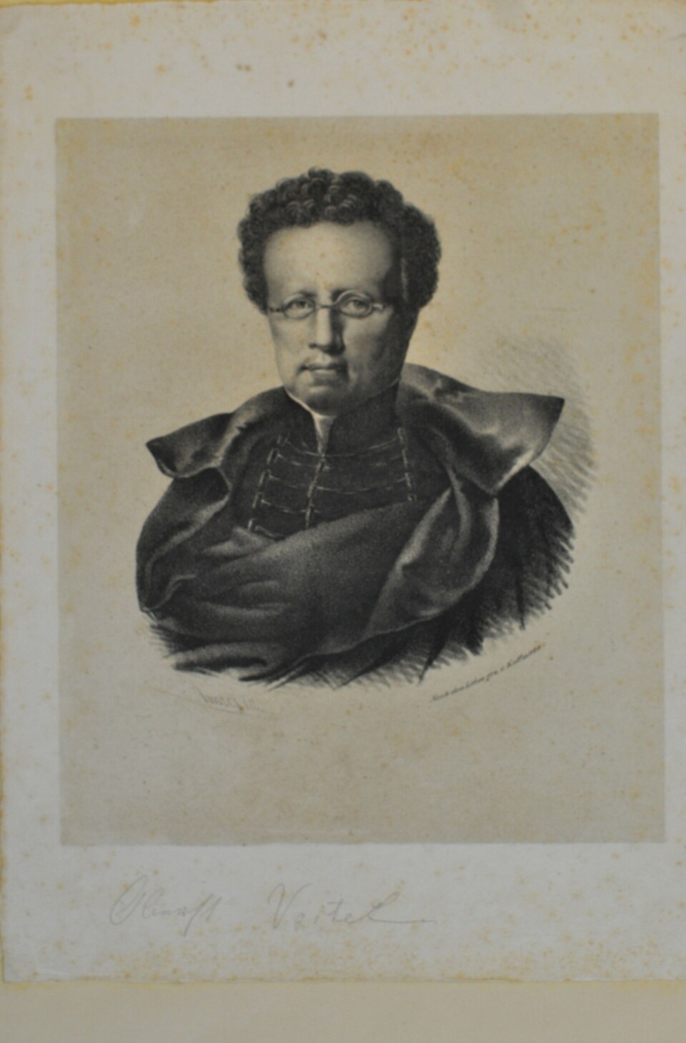 Portrett av Franz Voitel, 1830. Litografi av Georg Amiet (1806-1856), etter maleri av Franz Jakob Anton Kottman (1783-1844). Arkiv for kantonen Aargau, Det Sveitsiske Eidssambandet.