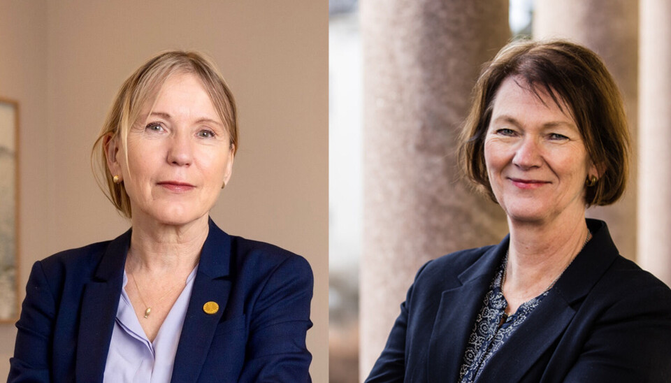 Rektorkandidat Lise Øvreås (t.h.) stiller mot sittende rektor Margareth Hagen.