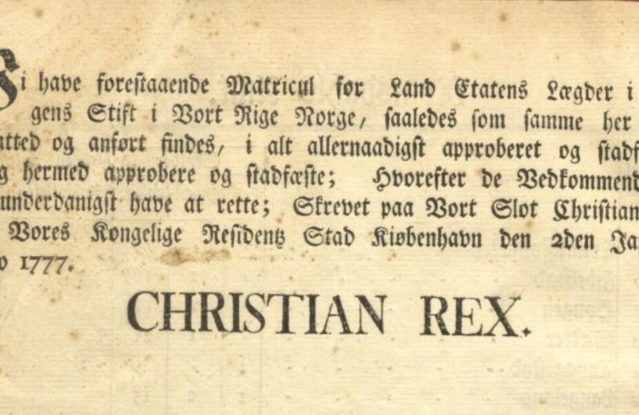 Matrikkelen fra 1777 – et lykketreff