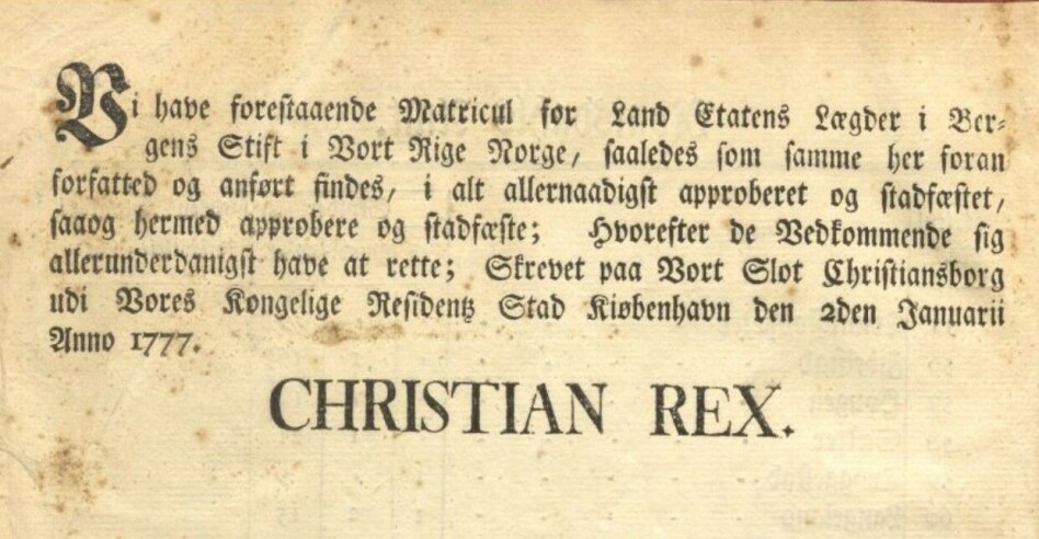 Matrikkelen fra 1777 – et lykketreff