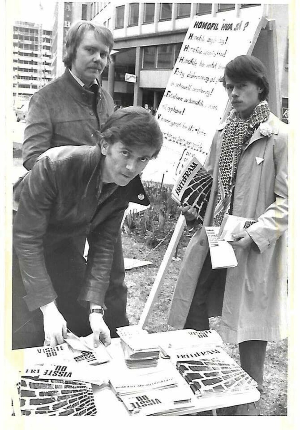 Arild Mæhle Waksvik, i midten, som ung aktivist i 1979. To år før hadde han begynt å jobbe på Metropol.